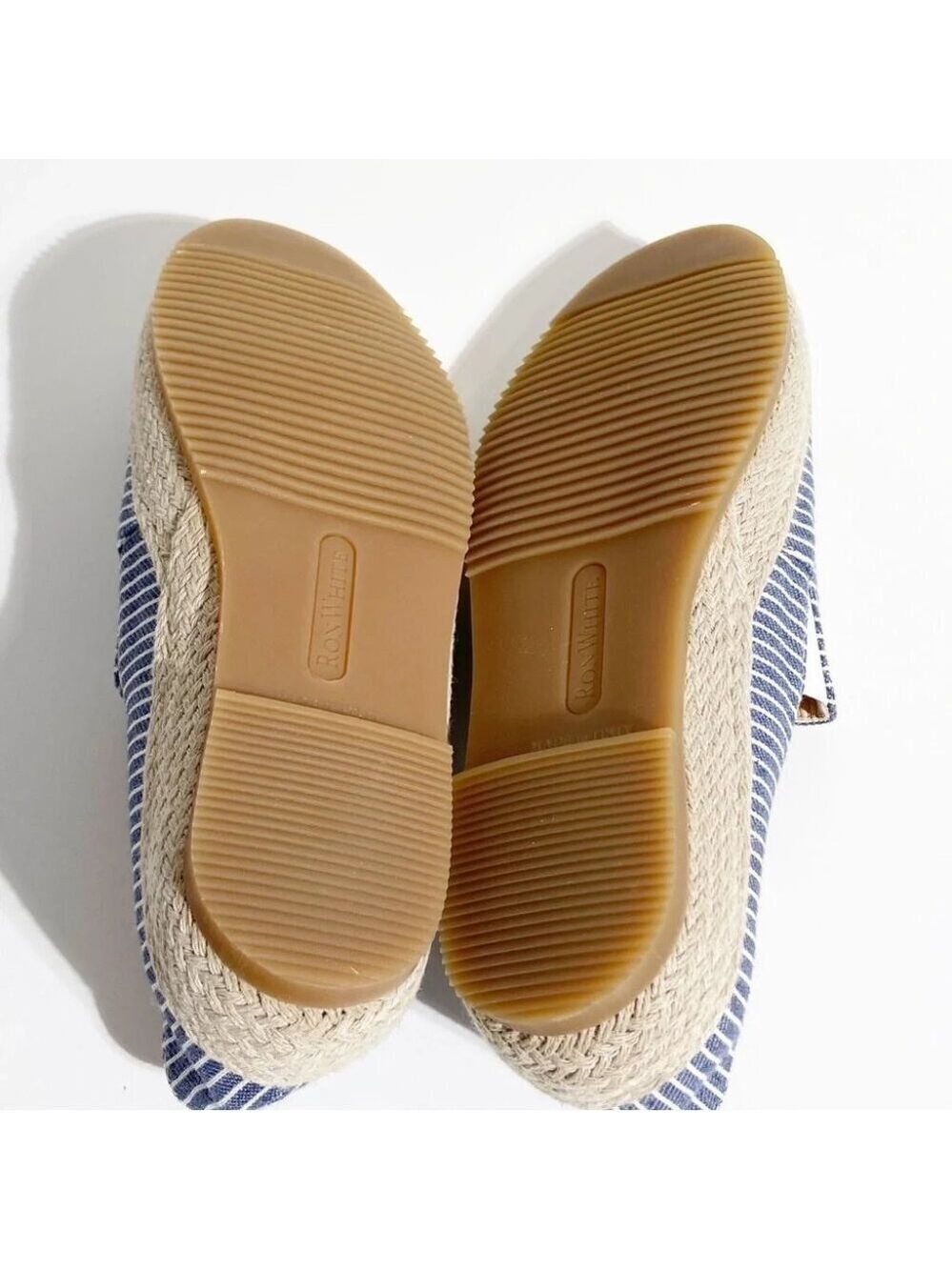 New Ron White Delilah Espadrille Loafer in Denim Stripe size 36 - Picture 6 of 6